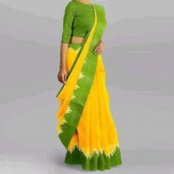 Agun Par Sharee- Yellow and Green