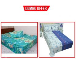 100% Cotton Double Size Bedsheet Combo - NB-11 & 4