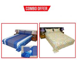 100% Cotton Double Size Bedsheet Combo - NB-2 & 5