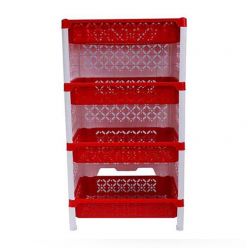Fitfat - 3 Side Cover Rack - 4 Steps - Red-(15101)