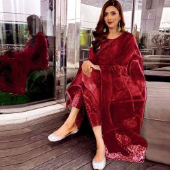 Gorgeous Unstitched Georgette Heavy Embroidery Salwar Kameez For Women-APN-BZR-40