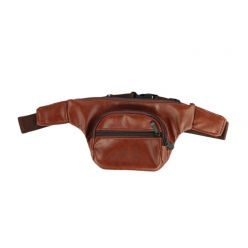 PU Leather Waist Pouch Bag -Brown -PU07