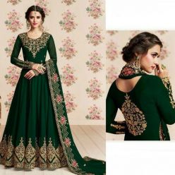Semi-Stitched Embroidery Work Georgette Gown For Women - AZ-305