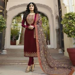 Georgette embroidery work Free Size Exclusive Designer - Salwar kameez suits For women-Code-ezadu-Gk-266