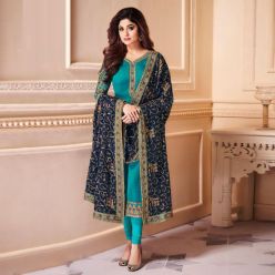 Georgette embroidery work Free Size Exclusive Designer - Salwar kameez suits For women-Code-ezadu-GK-344
