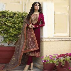 Georgette embroidery work Free Size Exclusive Designer - Salwar kameez suits For women-Code-ezadu-GK-353