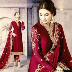 Georgette embroidery work Free Size Exclusive Designer - Salwar kameez suits For women-Code-ezadu-GK-591