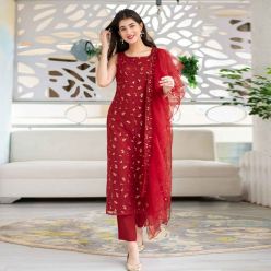 Georgette embroidery work Free Size Exclusive Designer - Salwar kameez suits For women-Code-ezadu-GK-602