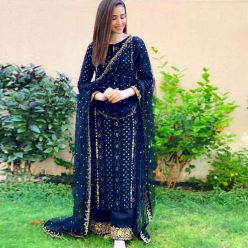 Georgette embroidery work Free Size Exclusive Designer - Salwar kameez suits For women-Code-ezadu-GK-643