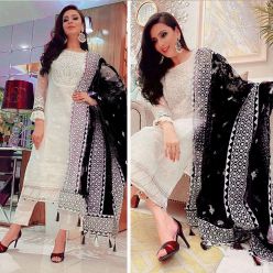 Georgette embroidery work Free Size Exclusive Designer - Salwar kameez suits For women-Code-ezadu-GK-673