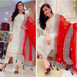 Georgette embroidery work Free Size Exclusive Designer - Salwar kameez suits For women-Code-ezadu-GK-675
