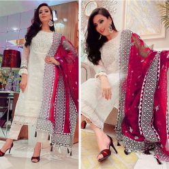 Georgette embroidery work Free Size Exclusive Designer - Salwar kameez suits For women-Code-ezadu-GK-676