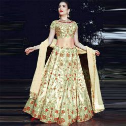 Semi-stiched Georgette Embroidery Work Free Size Exclusive Designer Lehenga - Perty suits for Women-Code-ezadu-GL-107