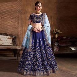 Semi-stiched Georgette Embroidery Work Free Size Exclusive Designer Lehenga - Perty suits for Women-Code-ezadu-GL-108