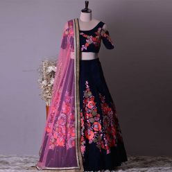 Semi-stiched Georgette Embroidery Work Free Size Exclusive Designer Lehenga - Perty suits for Women-Code-ezadu-GL-85