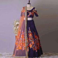 Semi-stiched Georgette Embroidery Work Free Size Exclusive Designer Lehenga - Perty suits for Women-Code-ezadu-GL-91
