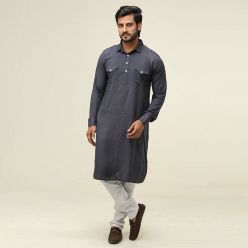 Khaki Fancy Cotton Punjabi For Men K-126