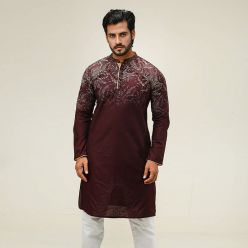 Khaki Fancy Cotton Punjabi For Men K-130