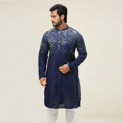 Khaki Fancy Cotton Punjabi For Men K-133