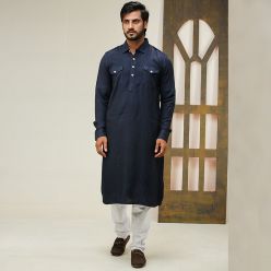 Khaki Fancy Cotton Punjabi For Men K-137