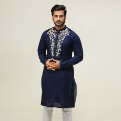 Khaki Fancy Cotton Punjabi For Men K-143