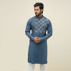 Khaki Fancy Cotton Punjabi For Men K-151