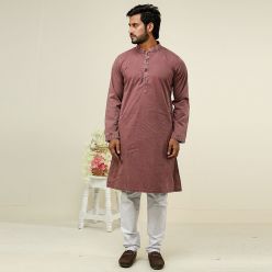 Khaki Fancy Cotton Punjabi For Men K-155