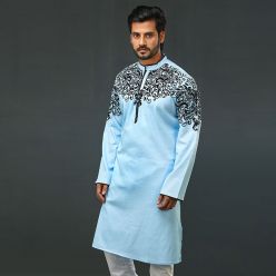 Khaki Fancy Cotton Punjabi For Men K-162