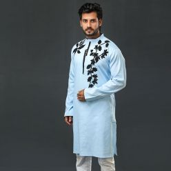 Khaki Fancy Cotton Punjabi For Men K-164