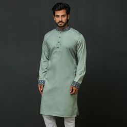 Khaki Fancy Cotton Punjabi For Men K-176