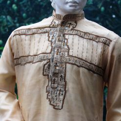 Tussar Kurta with Kantha Embroidery on Front Panel-Neck and Sleeves LEBEL-SH-16