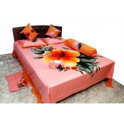 100% Cotton 8 Pcs Double Bed Size Unique Sheet Full Set- Code -MN-15