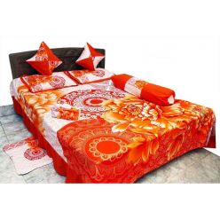 100% Cotton 8 Pcs Double Bed Size Unique Sheet Full Set- Code -MN-21