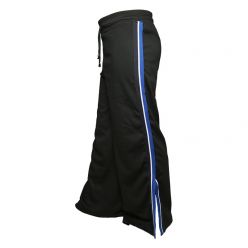 Knot Waist Pant for Women- Black with Blue Stripe