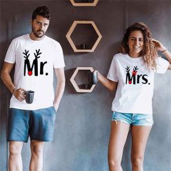 Mr and Mrs Couple T-Shirt-White