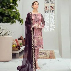 Unstitched Georgette Embroidery Salwar Kameez For Women (PE-011)