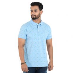 Masculine Sky Printed Polo T-shirt For Men