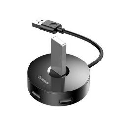 Baseus CAHUB-F01 round box HUB adapter （USB3.0 to USB3.0*1+USB2.0*3）Black