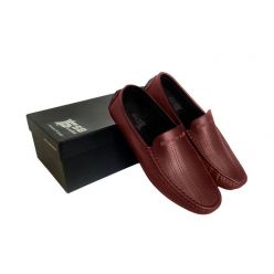 Maroon Star Leather Loafer Men's SB-S133