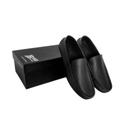 Black Plain Leather Loafer SB-S138