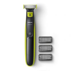 Philips QP2525/10 Cordless OneBlade Hybrid Trimmer and Shaver with 3 Trimming Combs (Lime Green)