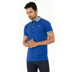 Masculine Cotton Polo T-shirt For Men-Royal