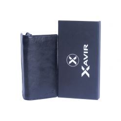 XAVIR Authentic Lather Wallet XW-01 Black