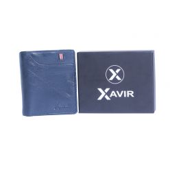 XAVIR Authentic Lather Wallet XW-02 Blue